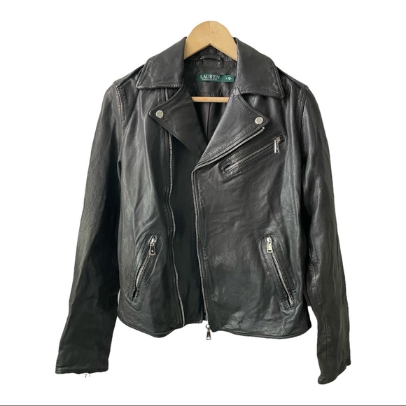 Ralph Lauren Leather Biker Jacket - Picture 1 of 6
